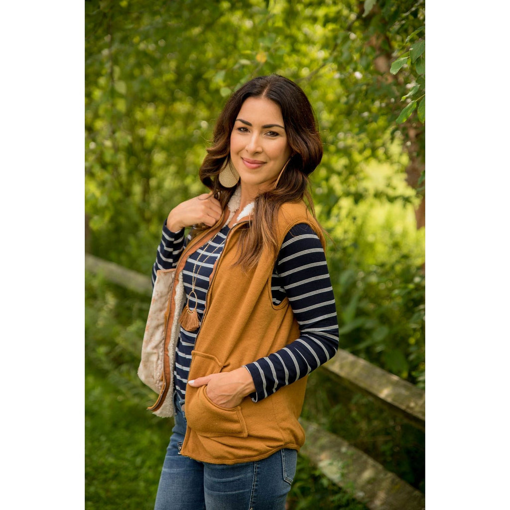 Sherpa Lined Vest - Betsey's Boutique Shop - Vests