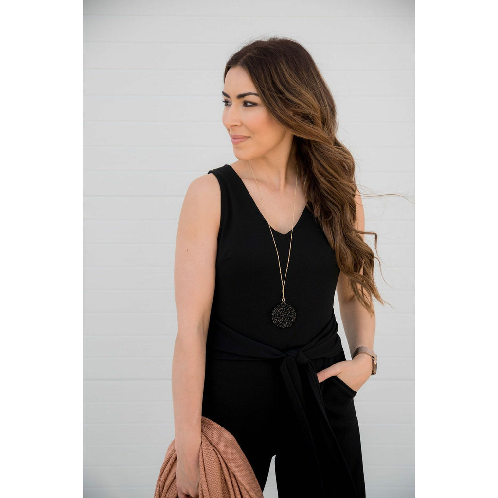 Textured Jumpsuit - Betsey's Boutique Shop