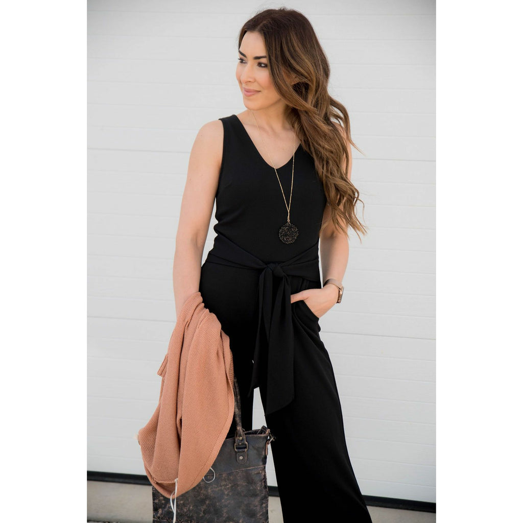 Textured Jumpsuit - Betsey's Boutique Shop