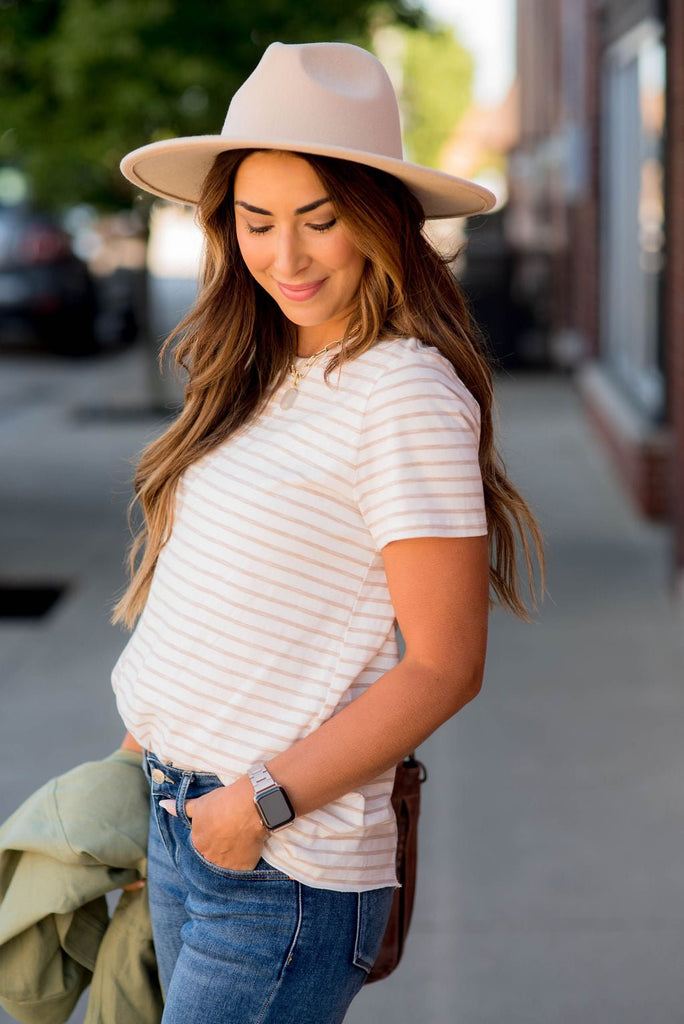 Asymmetrical Striped Tee - Betsey's Boutique Shop