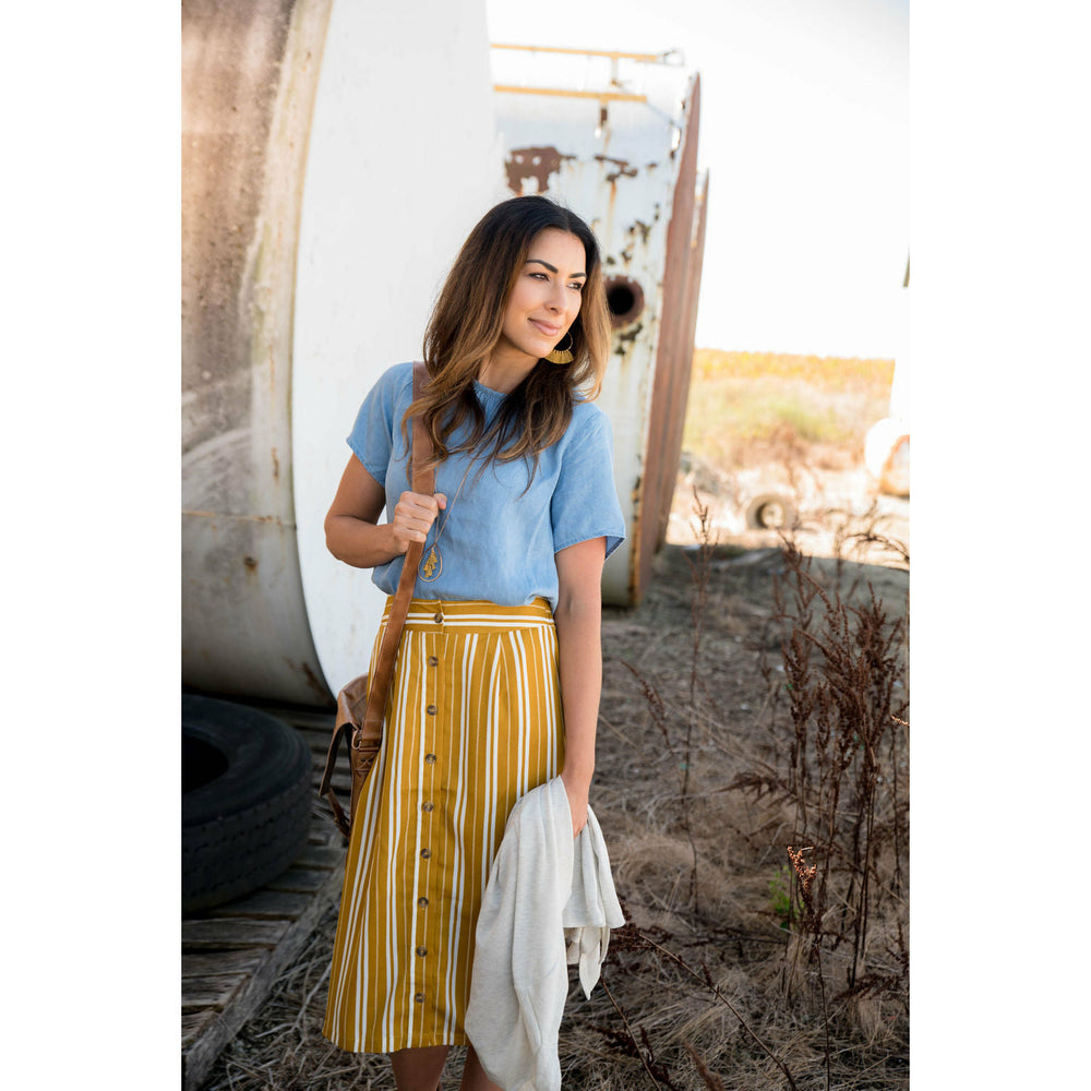 Striped skirt yellow sale