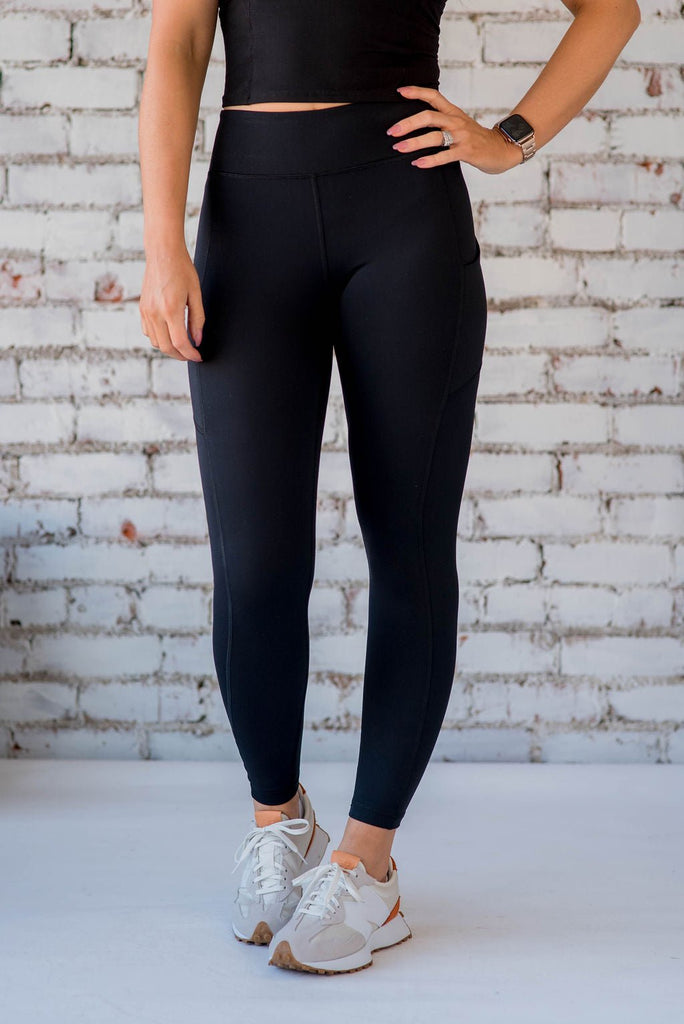 Thick Stitched Side Pocket Leggings - Betsey's Boutique Shop -