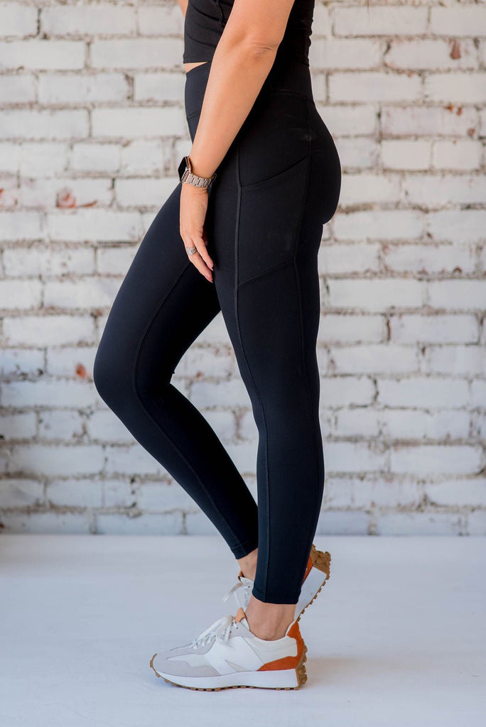 Thick Stitched Side Pocket Leggings - Betsey's Boutique Shop -