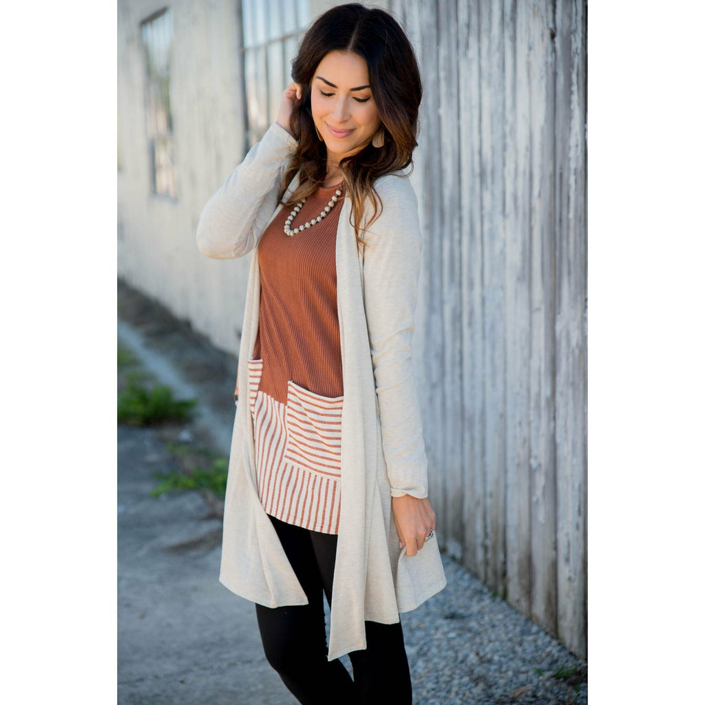 Basic Tunic Cardigan - Betsey's Boutique Shop - Coats & Jackets