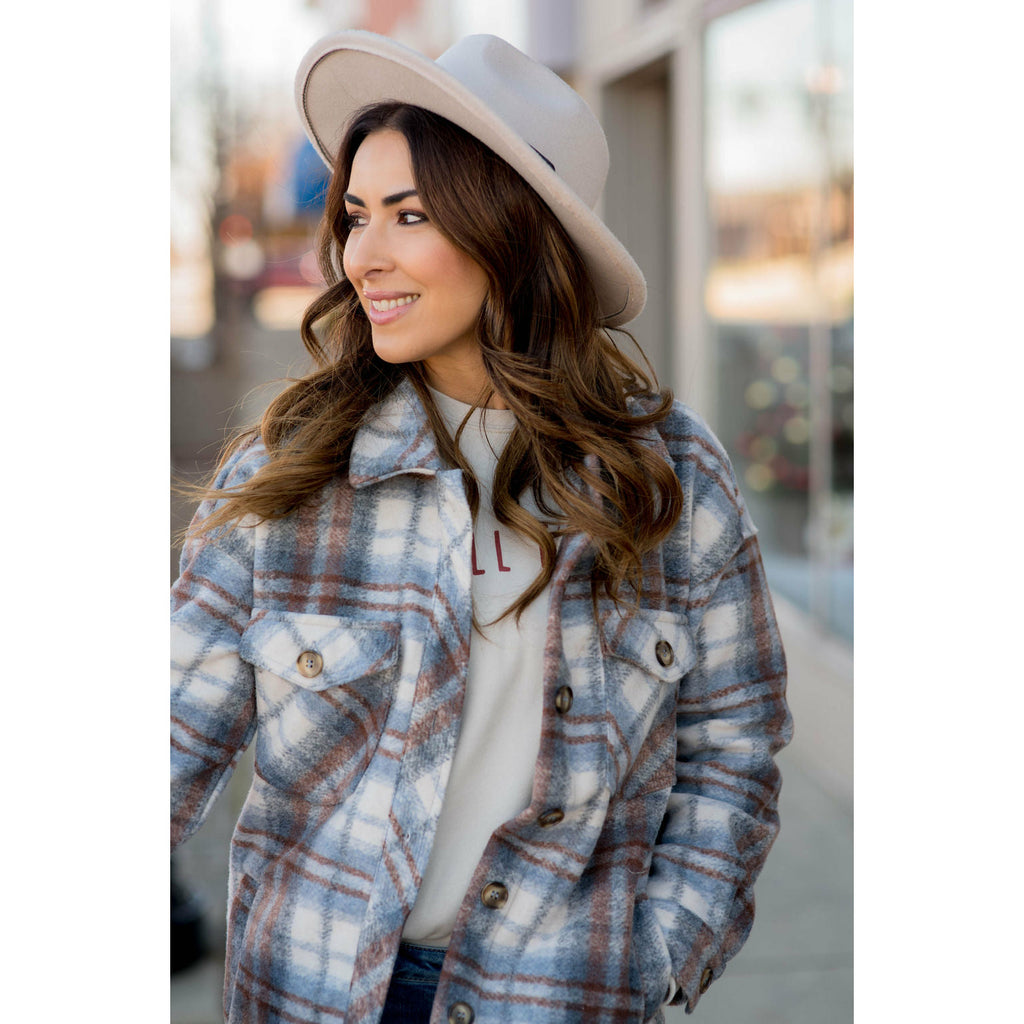 Fashionably Late Plaid Shacket - Betsey's Boutique Shop