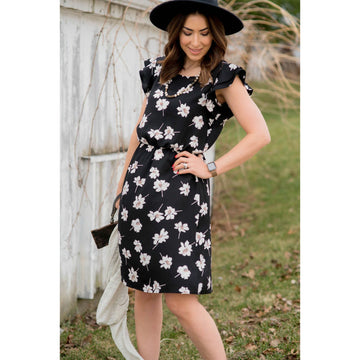 Ruffle Sleeve Floral Dress - Betsey's Boutique Shop