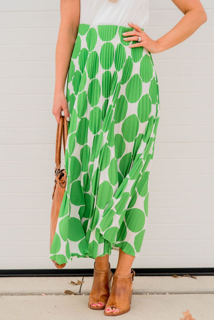 Polka Dot Accordion Maxi Skirt - Betsey's Boutique Shop -