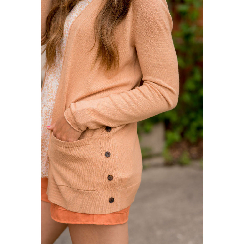 Side Button Pocket Cardigan - Betsey's Boutique Shop