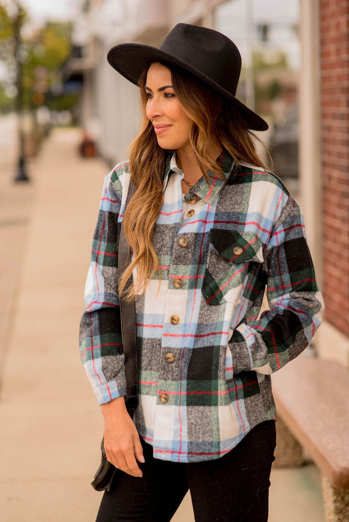 Cozy Vibes Plaid Shacket - Betsey's Boutique Shop