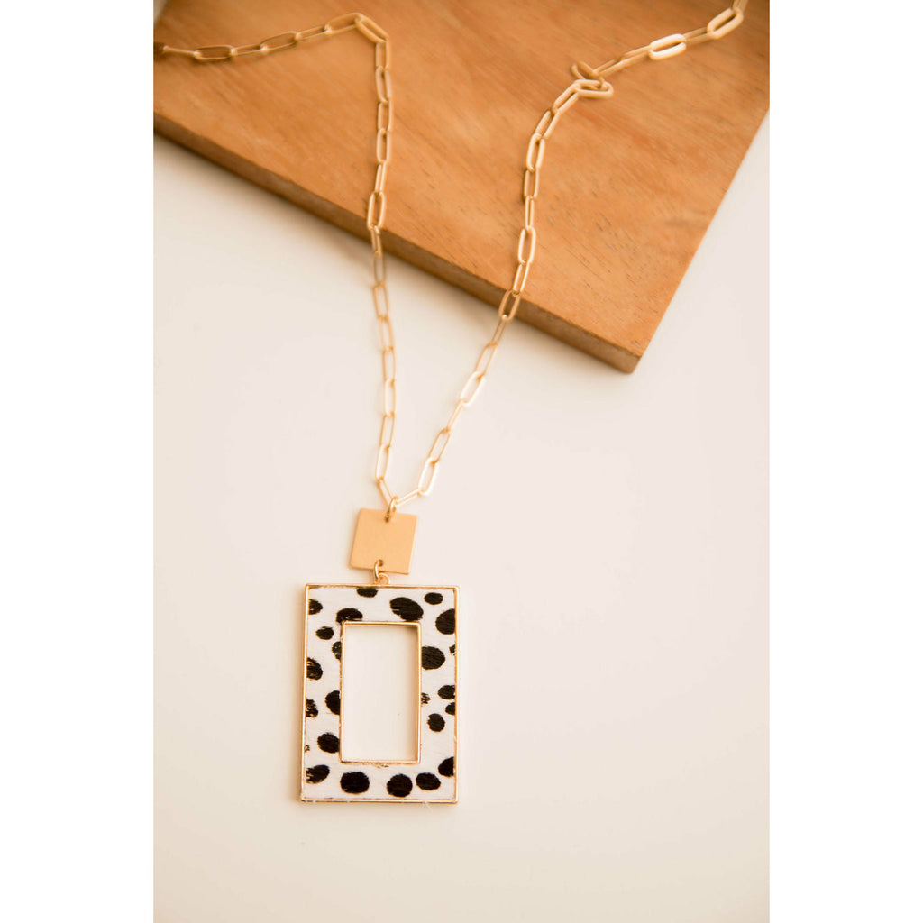 Rectangular Printed Necklace - Betsey's Boutique Shop