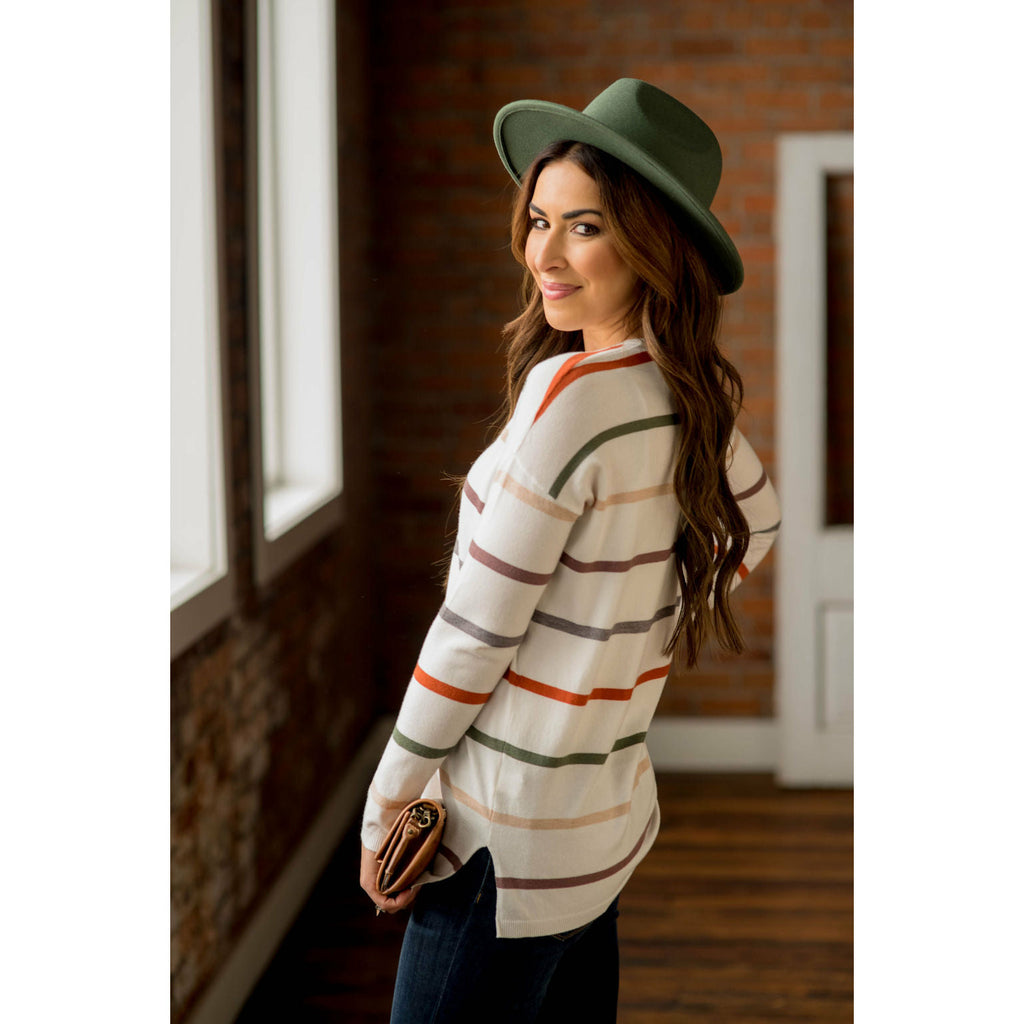 Multi Color Stripes Sweatshirt - Betsey's Boutique Shop