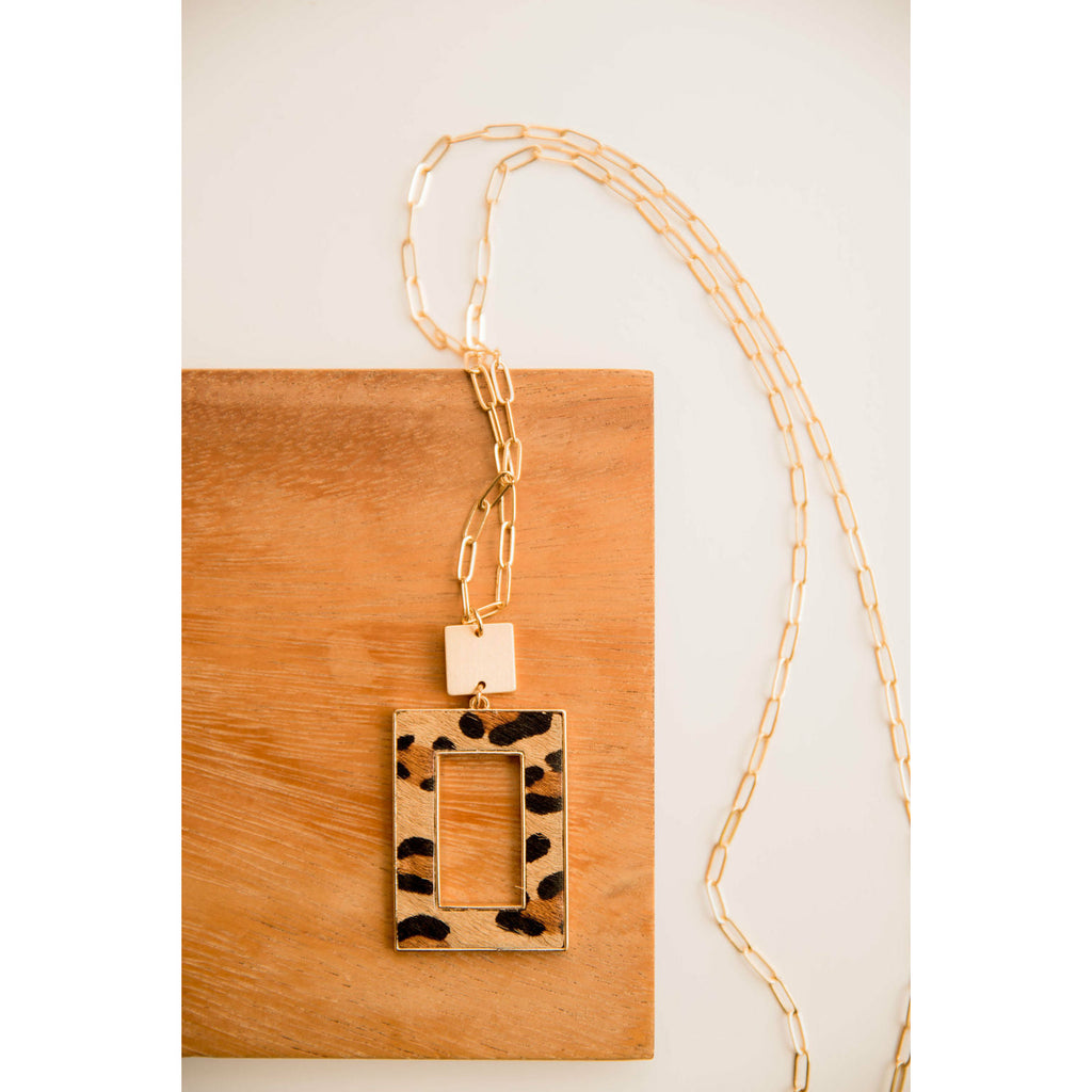 Rectangular Printed Necklace - Betsey's Boutique Shop