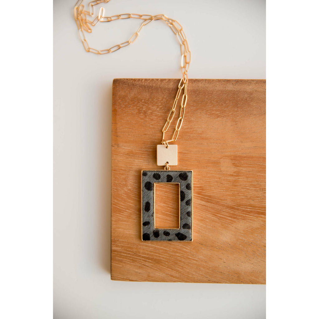 Rectangular Printed Necklace - Betsey's Boutique Shop