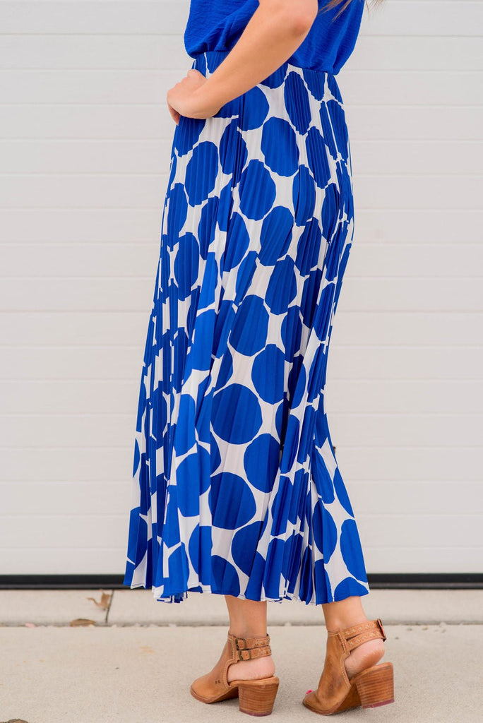 Polka Dot Accordion Maxi Skirt - Betsey's Boutique Shop -