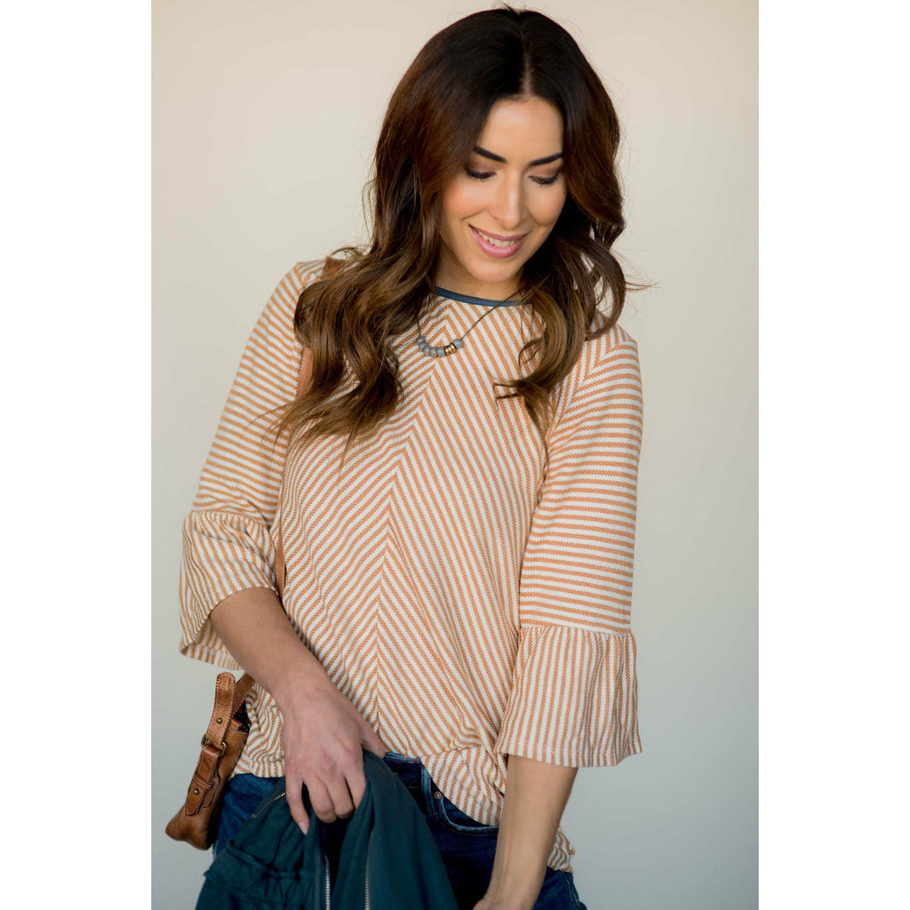 Accented Flutter Blouse - Betsey's Boutique Shop