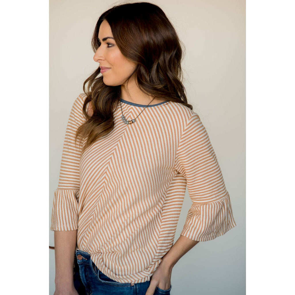 Accented Flutter Blouse - Betsey's Boutique Shop