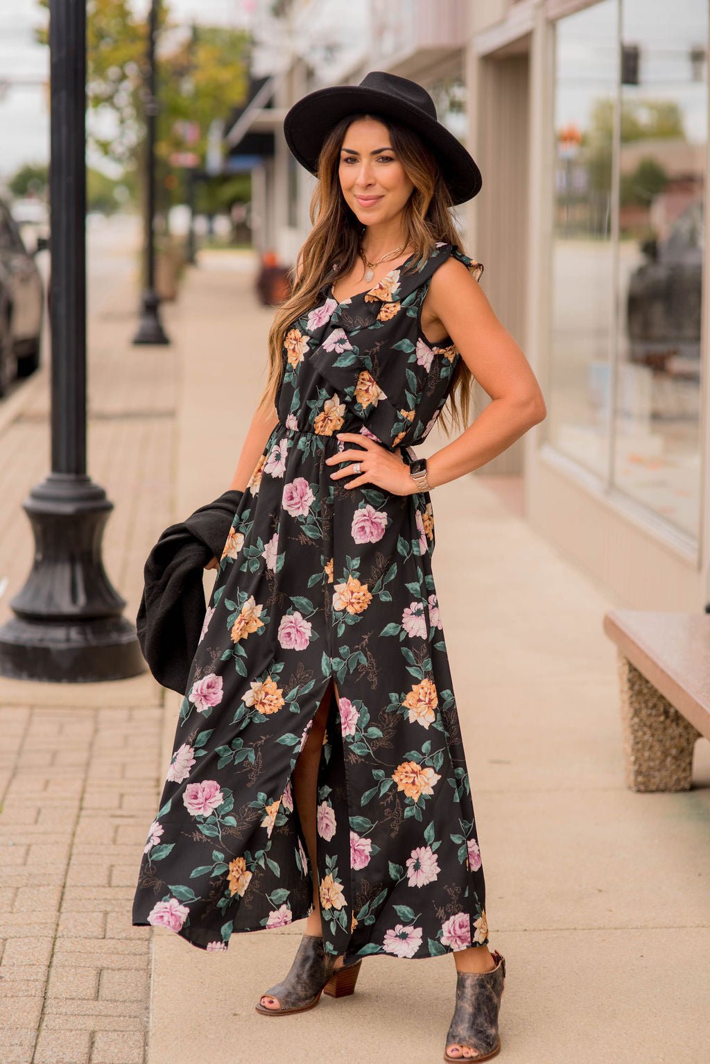 classy floral maxi dress Andrea and Leo A1336