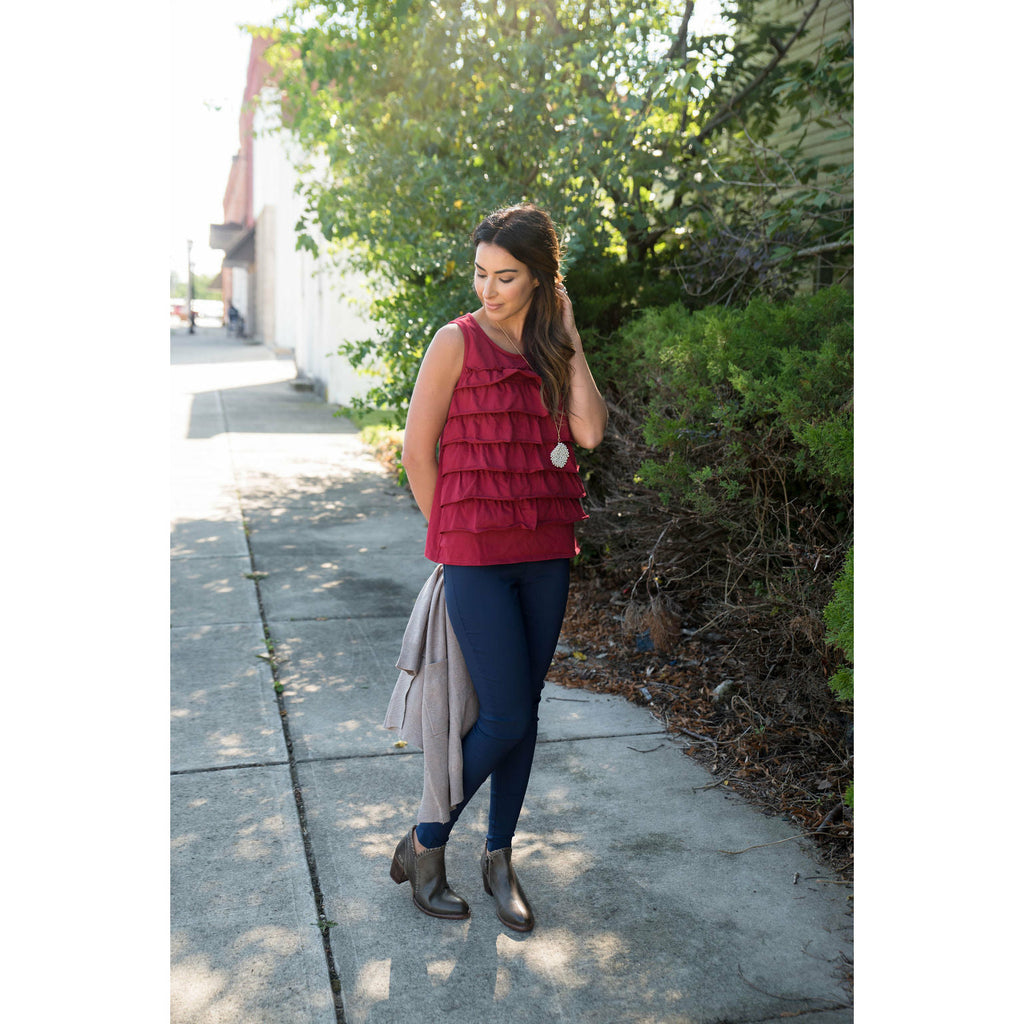 Layered Ruffle Tank - Betsey's Boutique Shop - Shirts & Tops