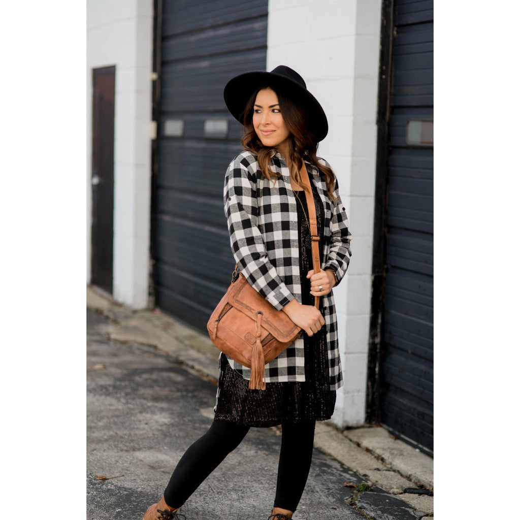 Plaid Button Up Tunic - Betsey's Boutique Shop