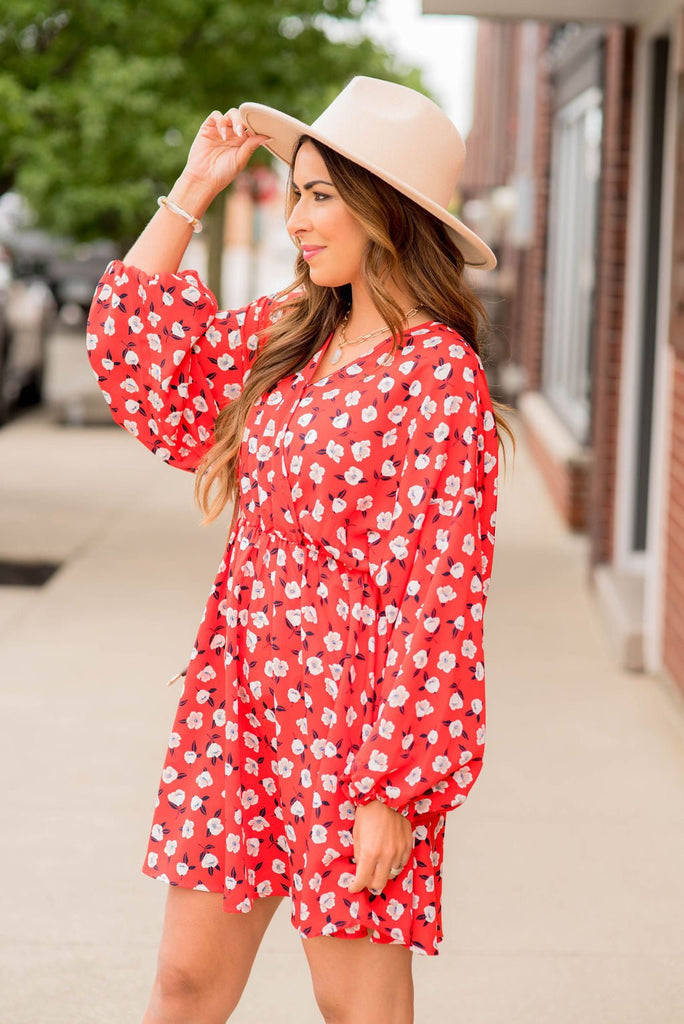 DUPLICATE Floating Floral Wrap Top Dress - Betsey's Boutique Shop