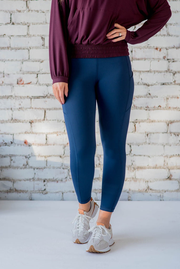 Thick Stitched Side Pocket Leggings - Betsey's Boutique Shop -