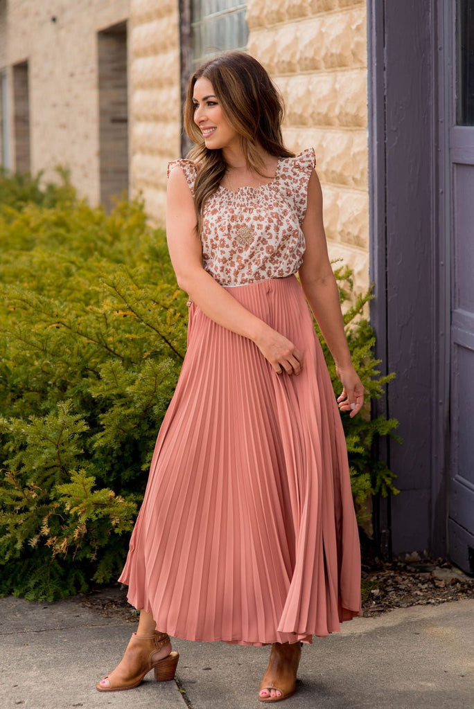 Solid Accordion Maxi Skirt - Betsey's Boutique Shop -