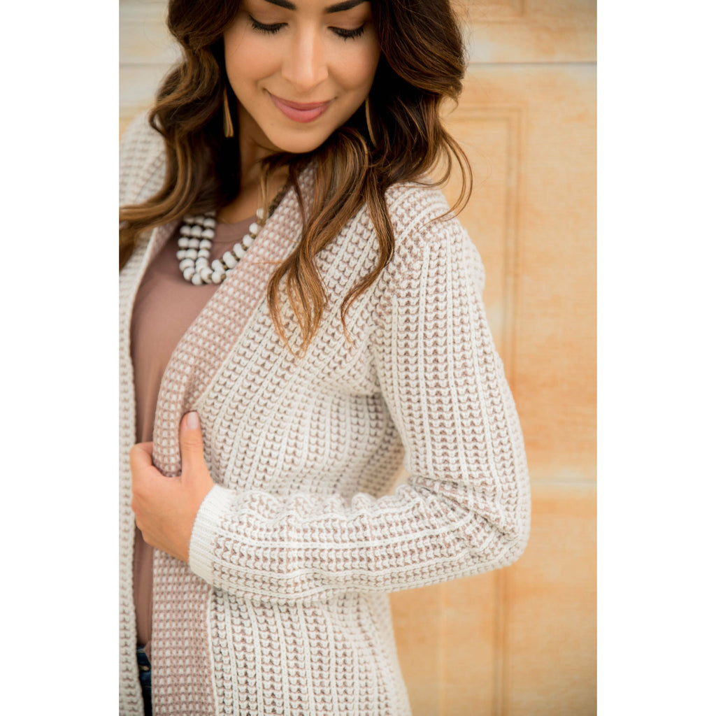 Mixed Knit Cardigan - Betsey's Boutique Shop