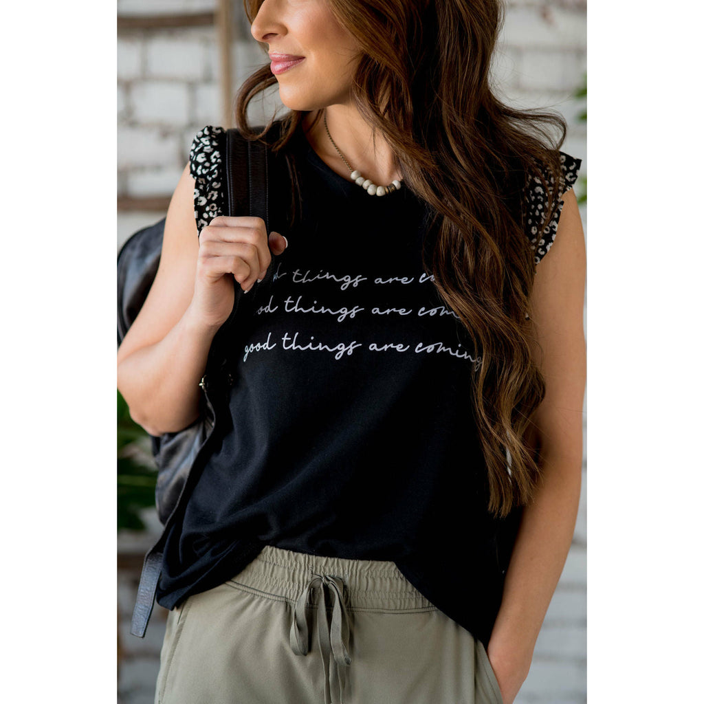 Good Things Are Coming Graphic Tank - Betsey's Boutique Shop