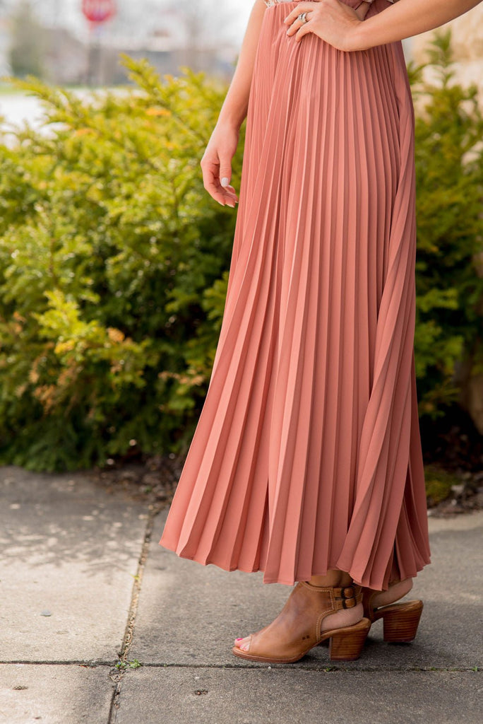 Solid Accordion Maxi Skirt - Betsey's Boutique Shop -