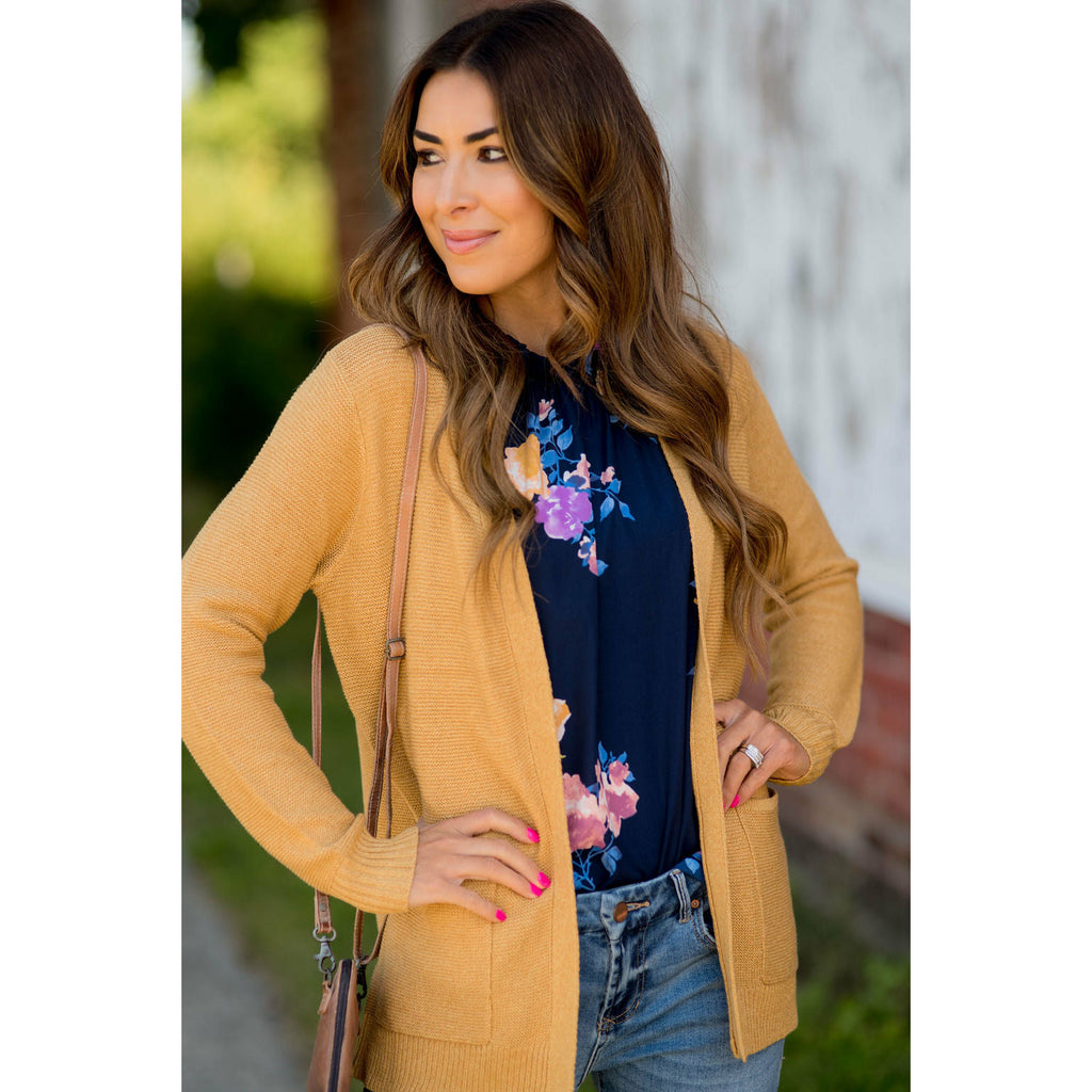 Textured Heavy Short Pocket Cardigan - Betsey's Boutique Shop