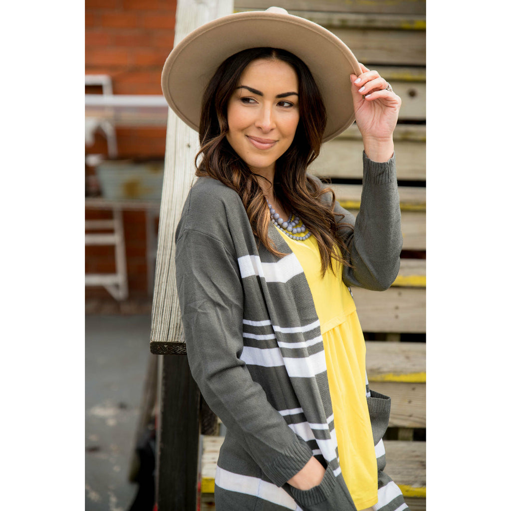 Striped Tunic Cardigan - Betsey's Boutique Shop