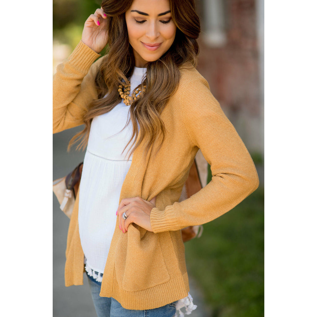 Textured Heavy Short Pocket Cardigan - Betsey's Boutique Shop