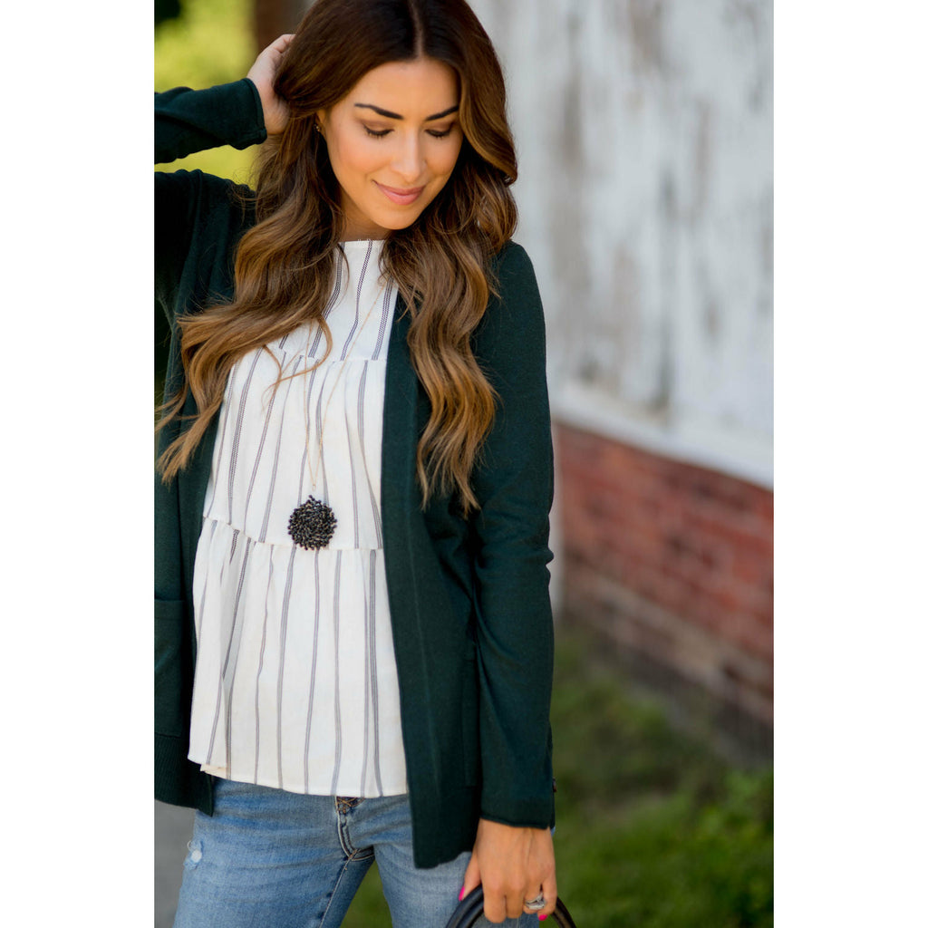 Side Button Pocket Cardigan - Betsey's Boutique Shop