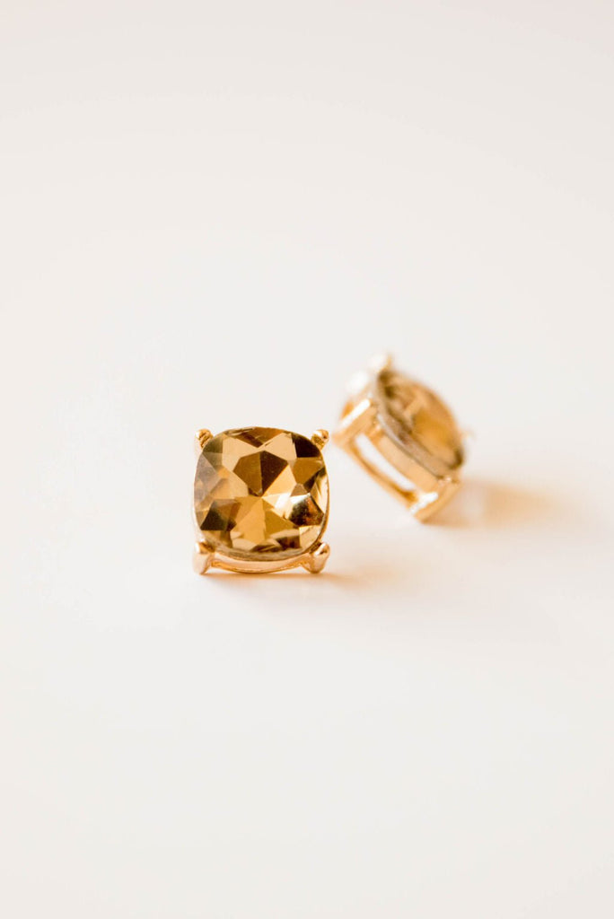 Squared Gem Stud Earrings - Betsey's Boutique Shop