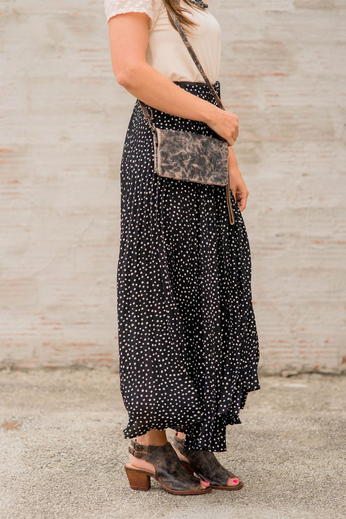 Spotted Accordion Maxi Skirt - Betsey's Boutique Shop -