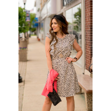 Chic & Classy Cheetah Ruffle Sleeve Dress - Betsey's Boutique Shop