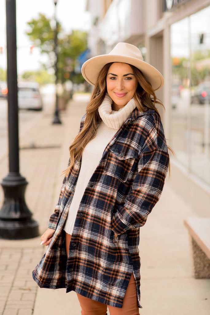 Chic Elongated Plaid Tunic Shacket - Betsey's Boutique Shop