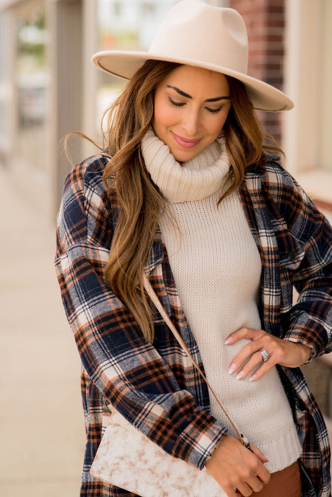 Chic Elongated Plaid Tunic Shacket - Betsey's Boutique Shop