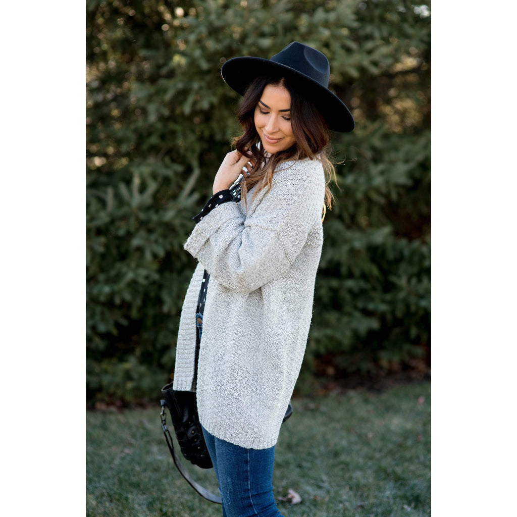 Light Grey Knit Cardigan - Betsey's Boutique Shop