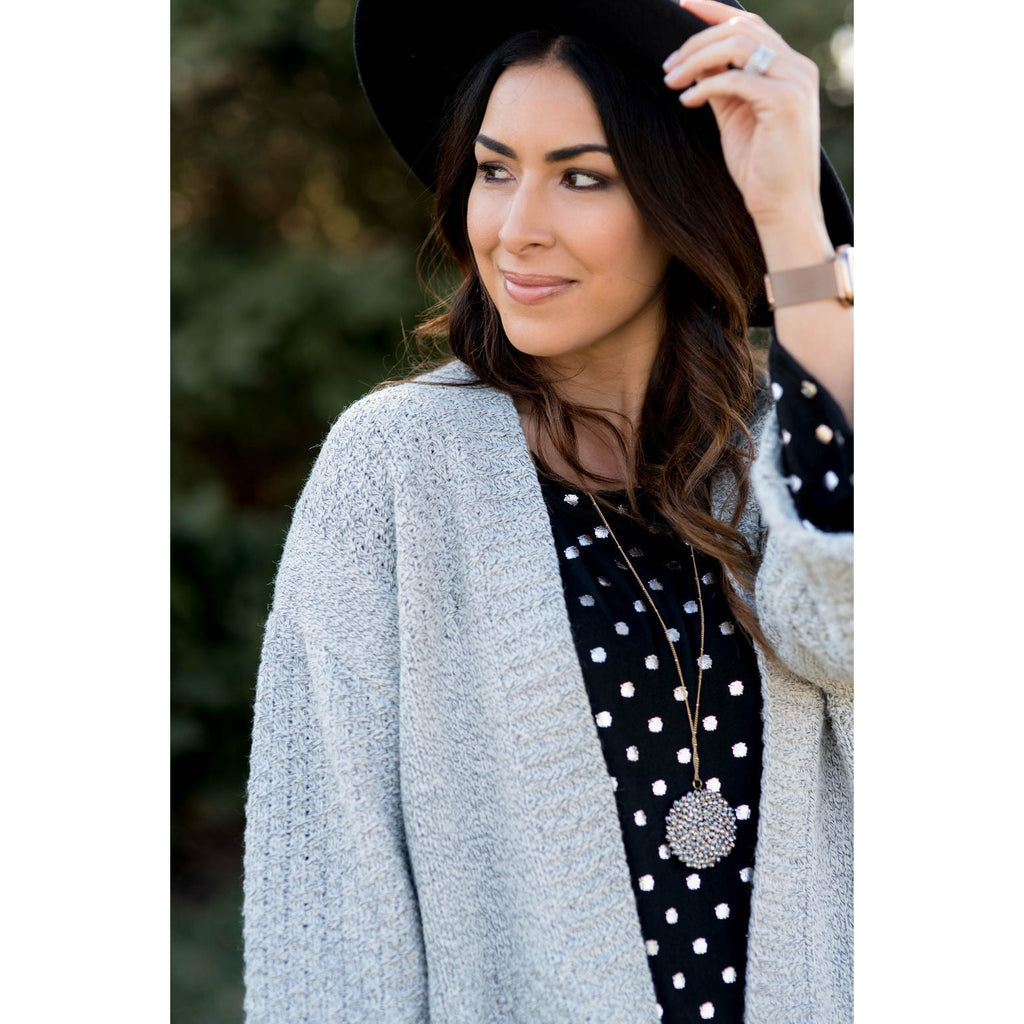 Light Grey Knit Cardigan - Betsey's Boutique Shop