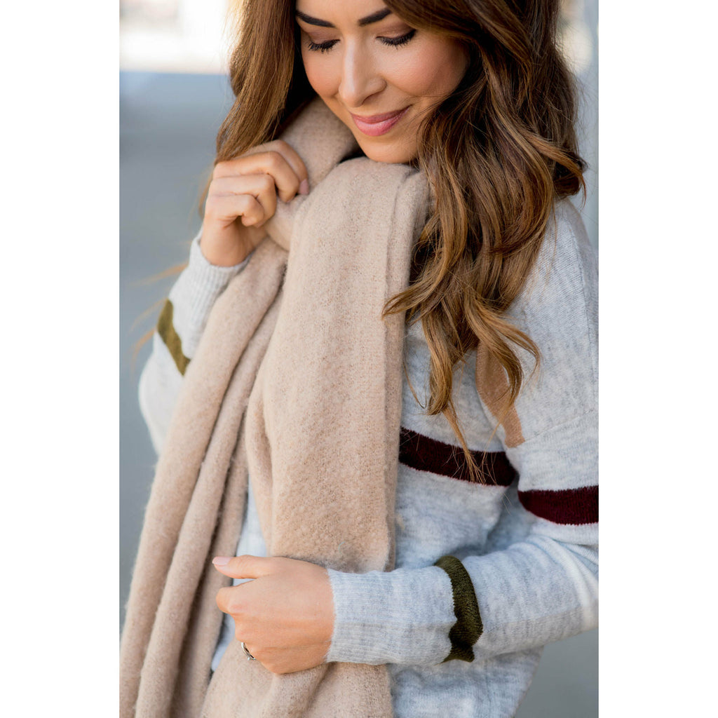 Cute & Cozy Twisted Fringe Scarf - Betsey's Boutique Shop