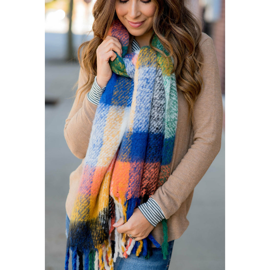 Fuzzy Wonders Multi Colored Scarf - Betsey's Boutique Shop - Scarves