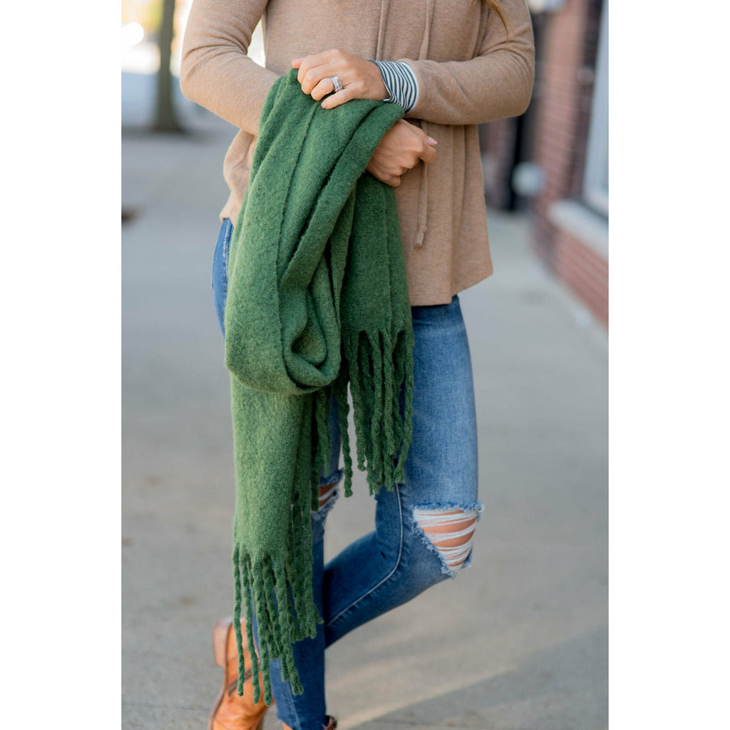 Cute & Cozy Twisted Fringe Scarf - Betsey's Boutique Shop