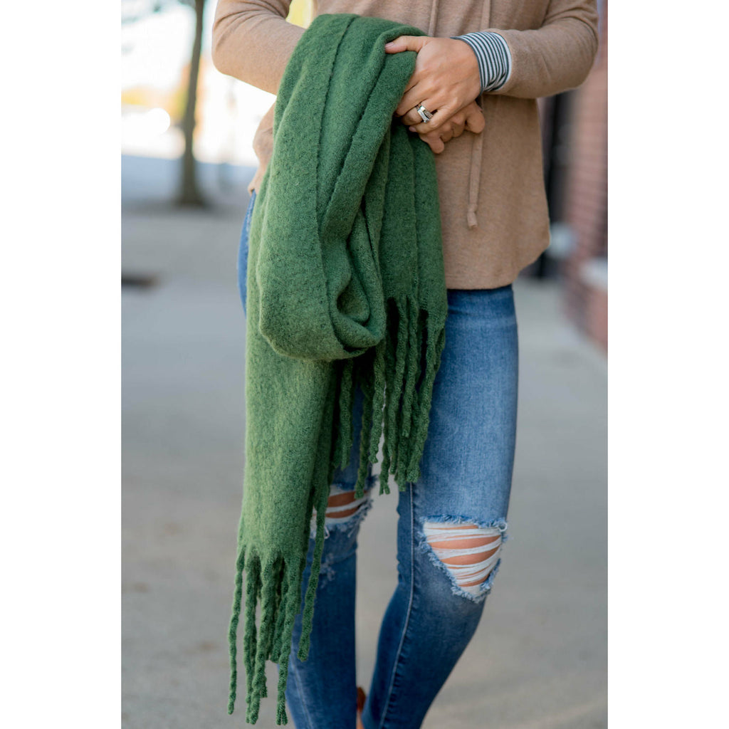 Cute & Cozy Twisted Fringe Scarf - Betsey's Boutique Shop