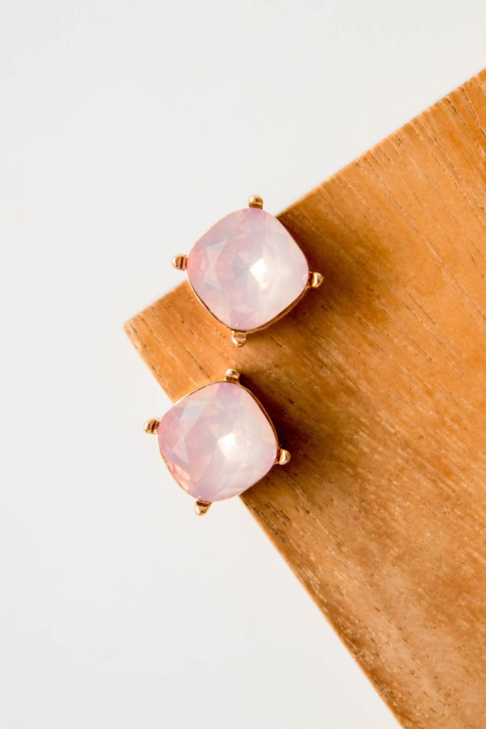 Squared Gem Stud Earrings - Betsey's Boutique Shop