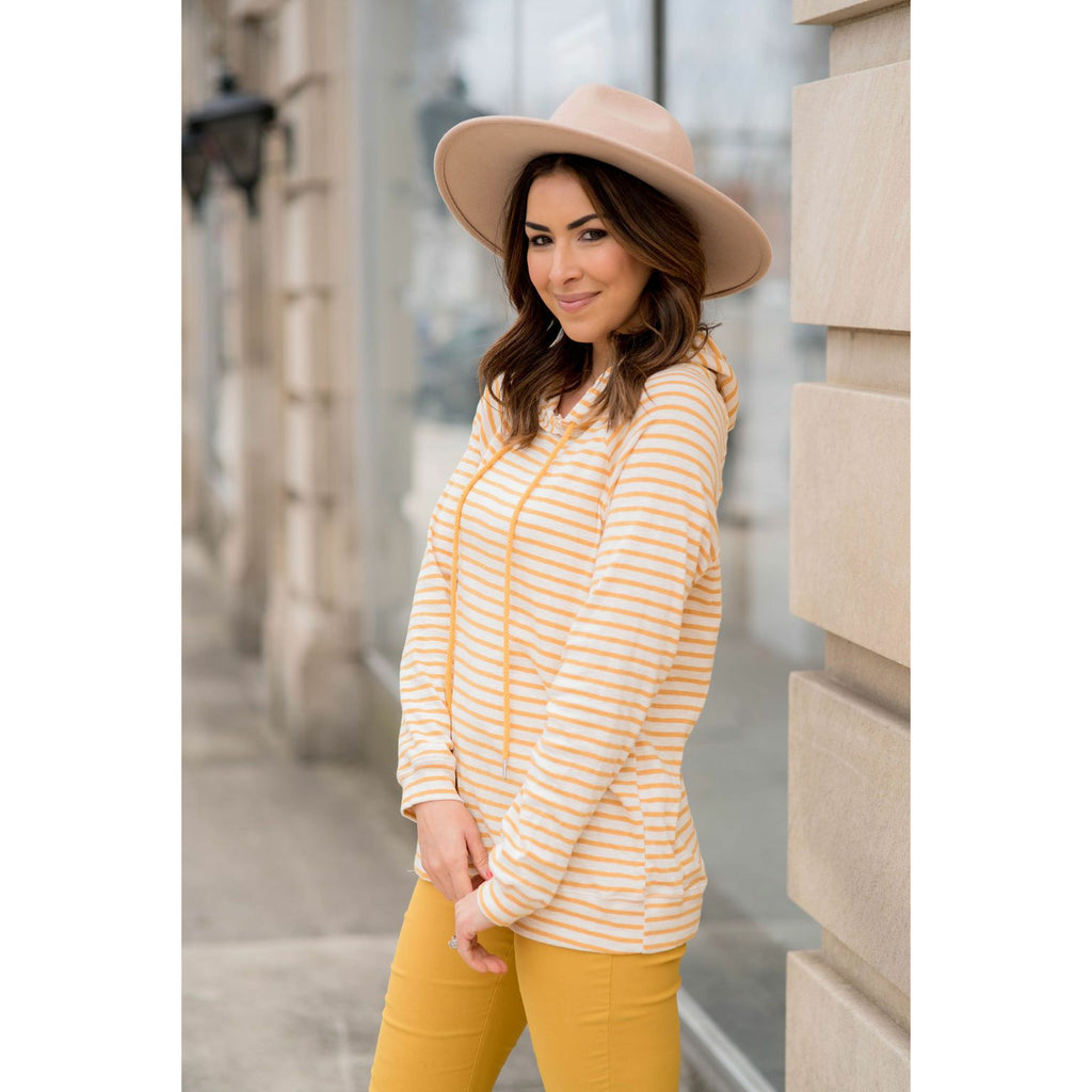 Striped Lightweight Game Day Hoodie - Betsey's Boutique Shop