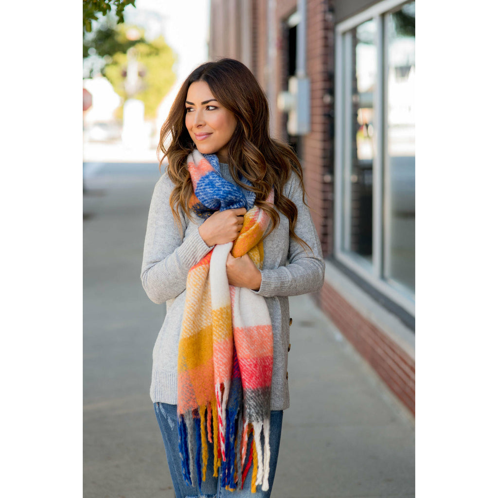 Fuzzy Wonders Multi Colored Scarf - Betsey's Boutique Shop - Scarves