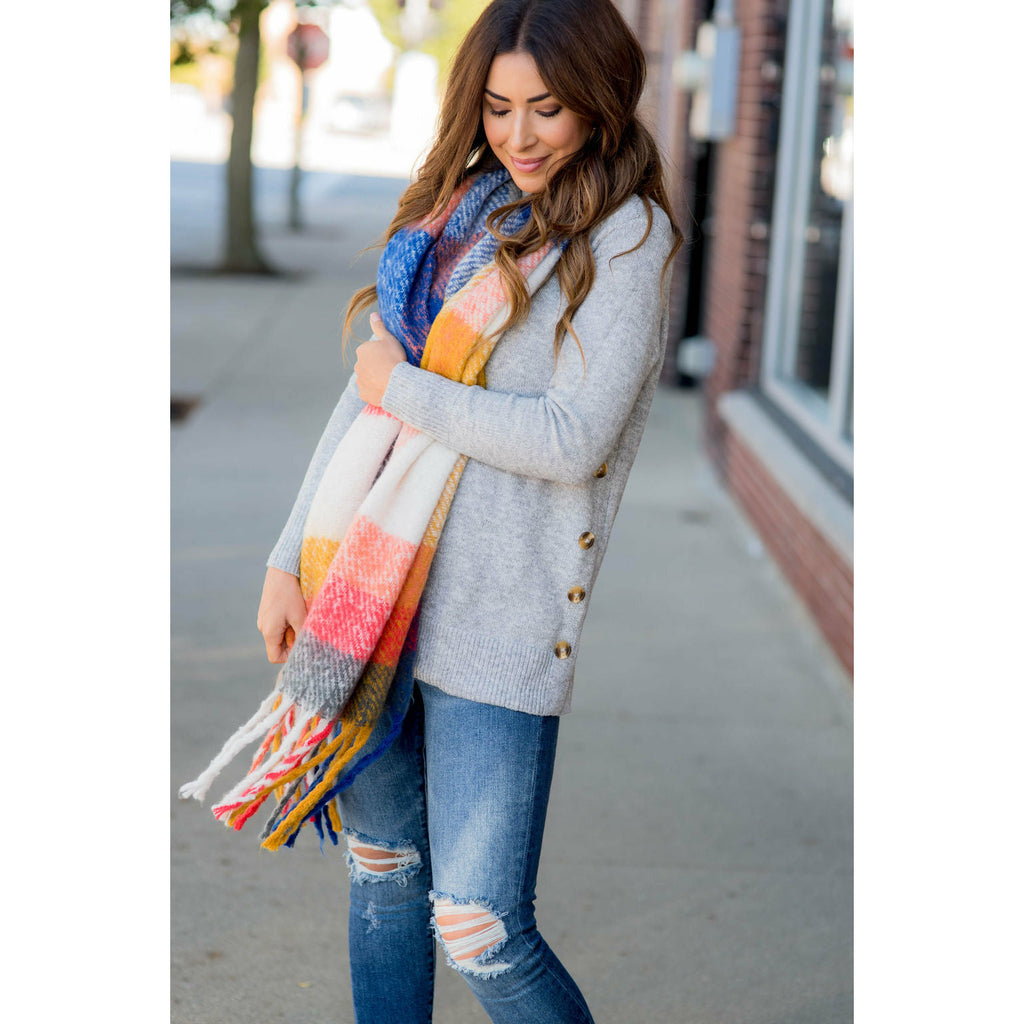 Fuzzy Wonders Multi Colored Scarf - Betsey's Boutique Shop - Scarves