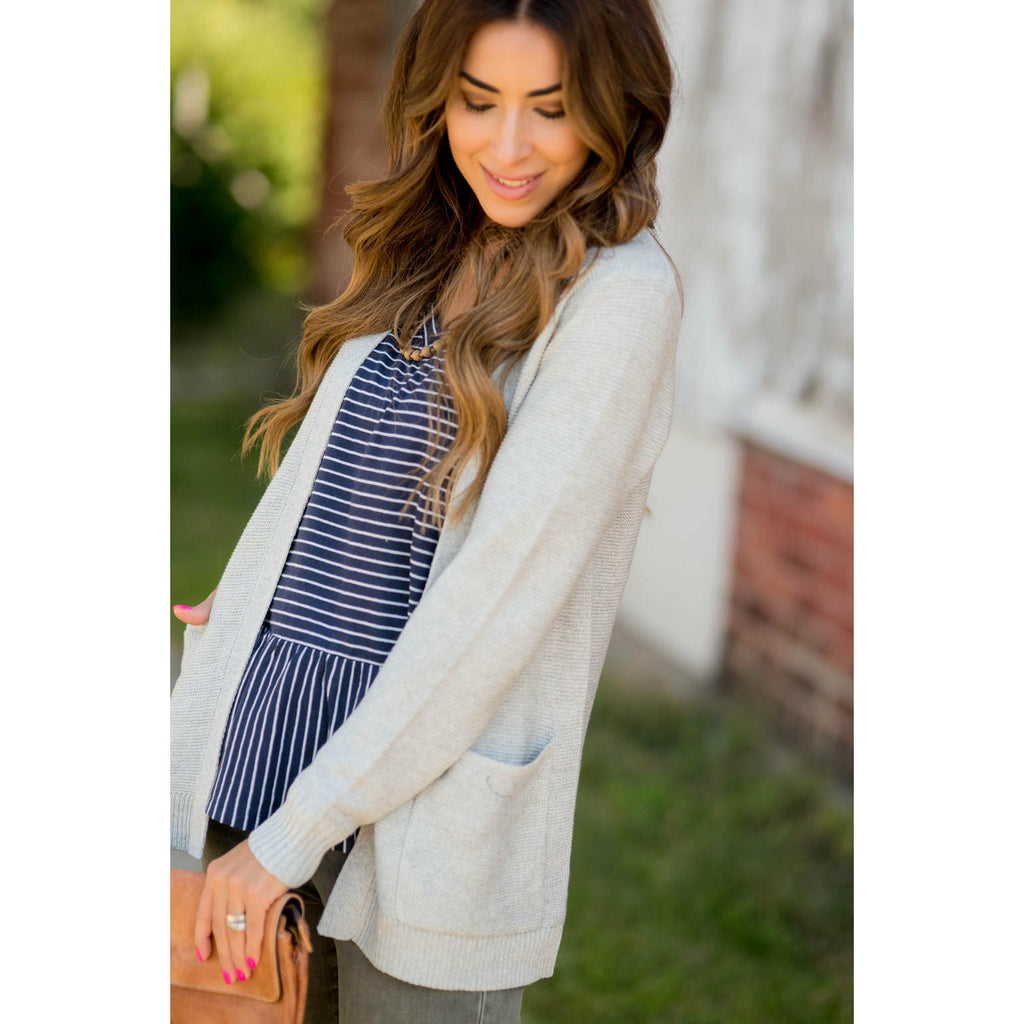 Textured Heavy Short Pocket Cardigan - Betsey's Boutique Shop