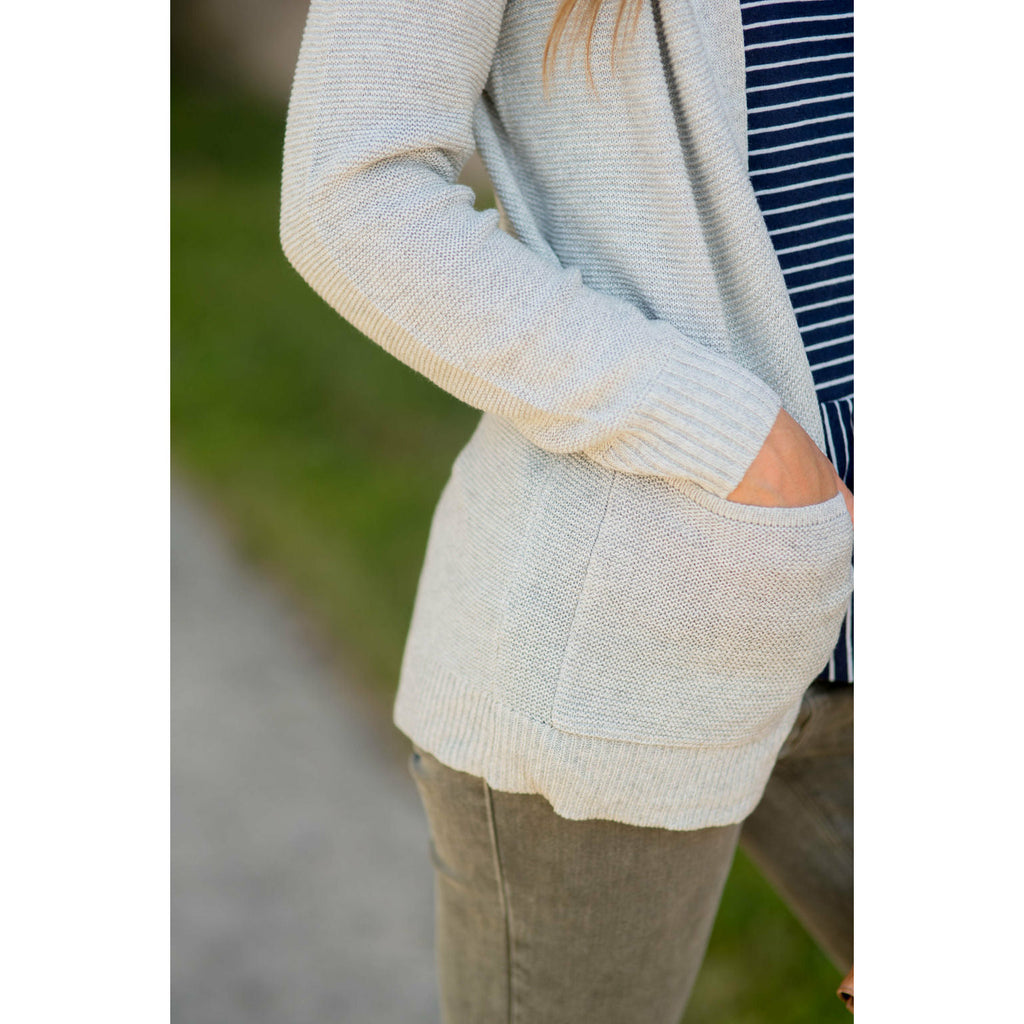 Textured Heavy Short Pocket Cardigan - Betsey's Boutique Shop